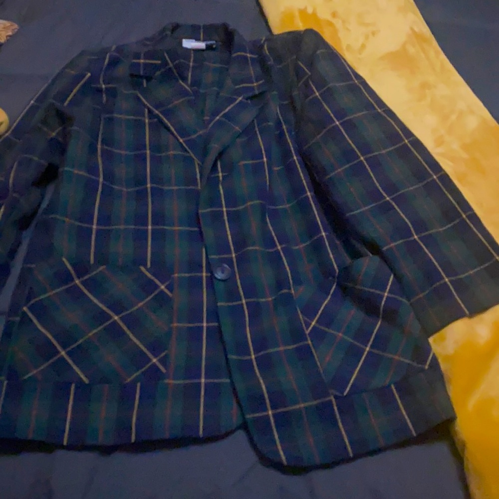 Vintage New Concept striped blazer size medium Red/Gold /Navy/Green